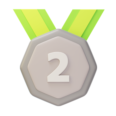 Deuxième médaille d'argent  3D Icon