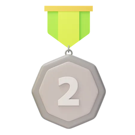 Deuxième médaille d'argent  3D Icon