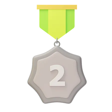 Deuxième médaille d'argent  3D Icon