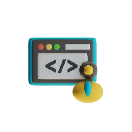 Developer Code Tab  3D Icon