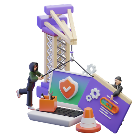 Developer Solving Error 404  3D Icon