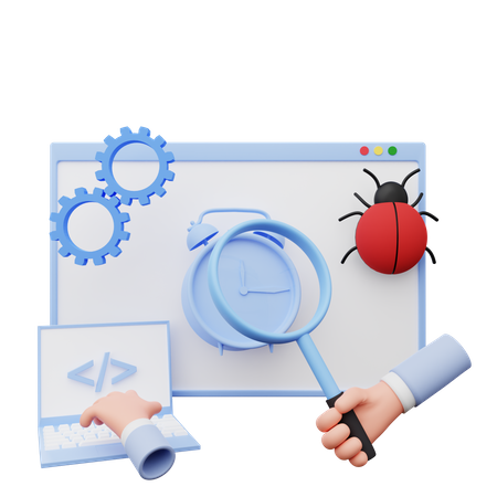 Developer working on error solving  3D Icon