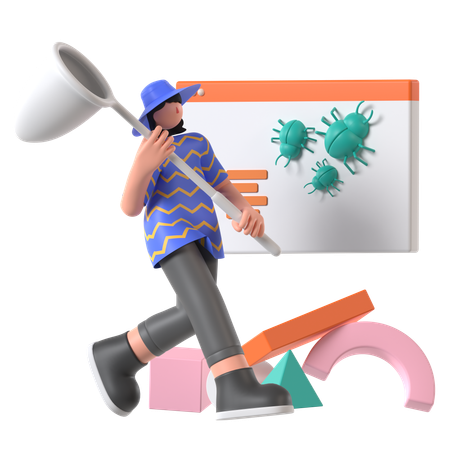 Développeur effectuant des corrections de bugs  3D Icon