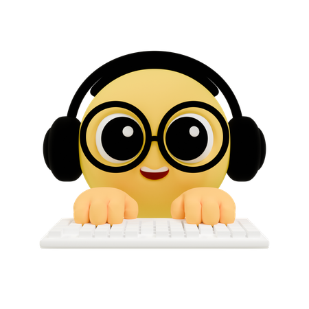 Développeur emoji codage avec clavier  3D Icon