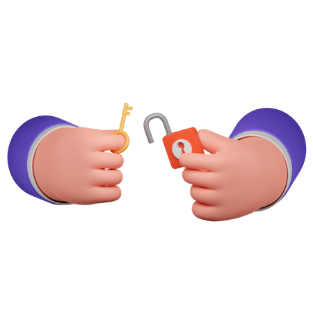 Déverrouillage à la main  3D Icon