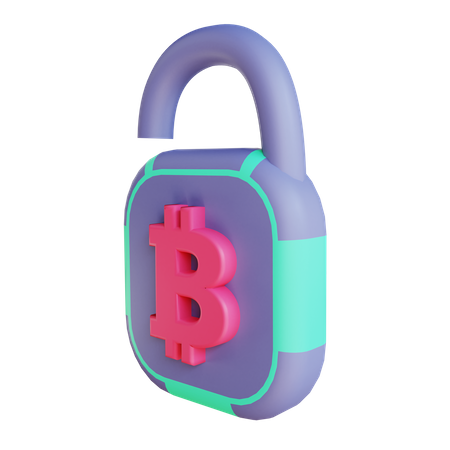 Débloquer des bitcoins  3D Illustration