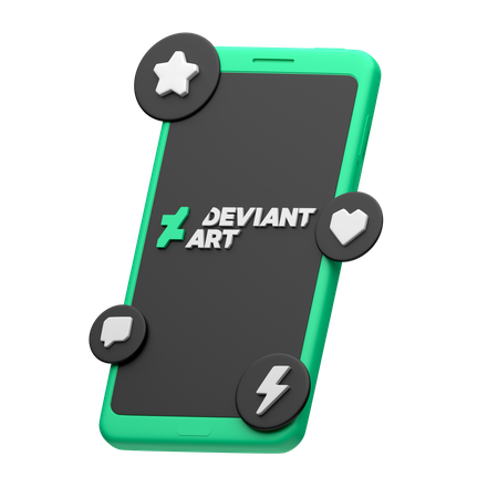 Deviantart no smartphone  3D Icon