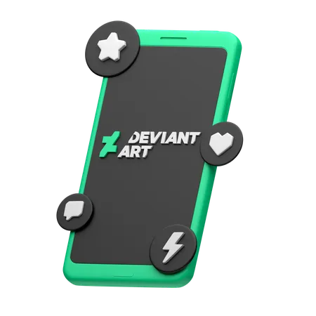 Deviantart no smartphone  3D Icon