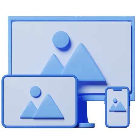 Device Responsive  3D Icon