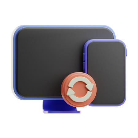 Device Synchronization  3D Icon
