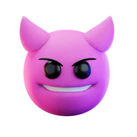3 D Render Happy Devil Emoji 3 D Illustration 3D Icon