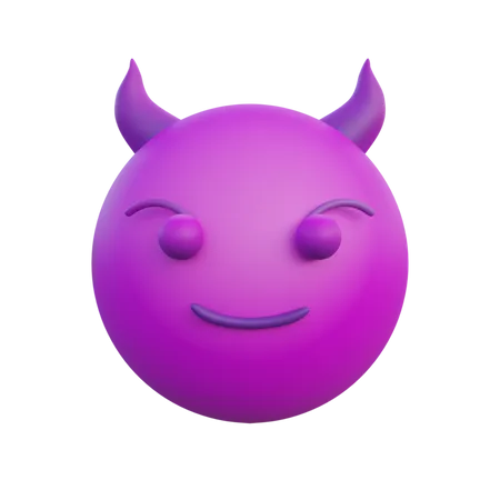 Devil face smiling  3D Illustration