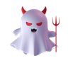 3d devil ghost logo