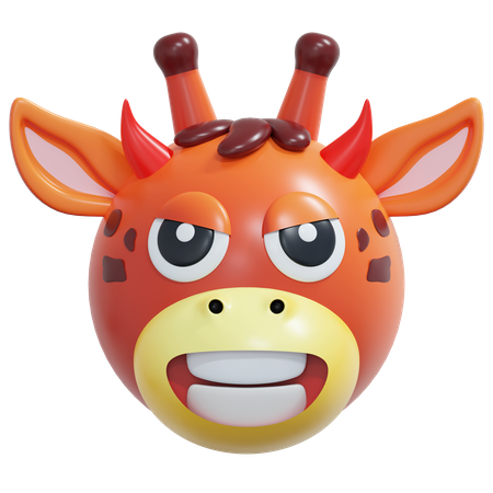 Devil Giraffe Emoticon  3D Icon