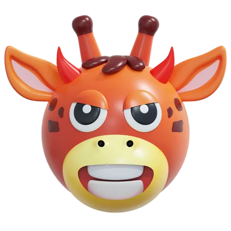 Devil Giraffe Emoticon  3D Icon