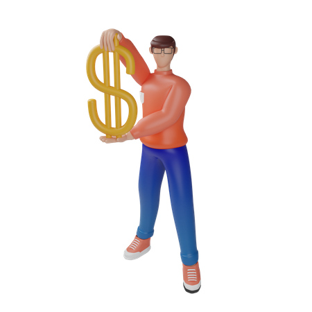 Devisenhändler investiert in Dollar  3D Icon