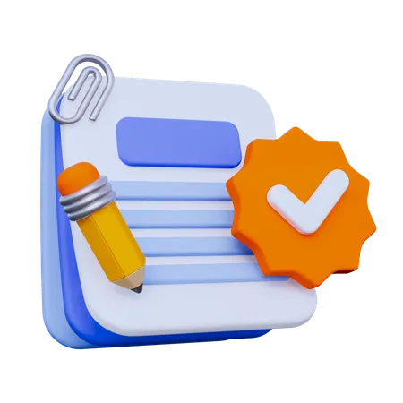 Fiche de notes sur les devoirs  3D Icon