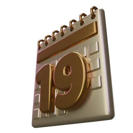 Calendário dezenove  3D Icon