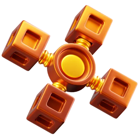 Dezentrales Netzwerk  3D Icon