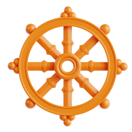 Dharma Wheel 3D Icon