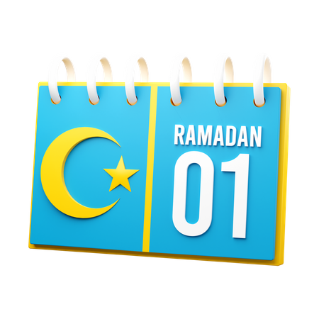 Día 1 calendario de ramadán  3D Icon