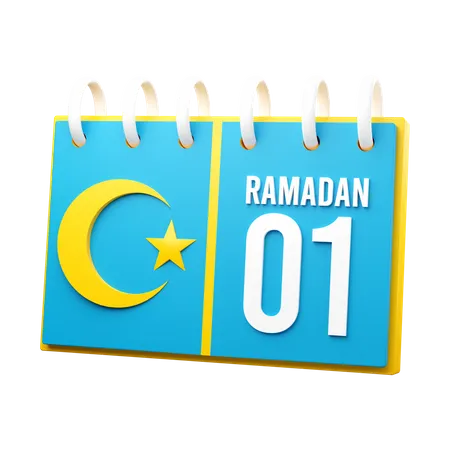 Día 1 calendario de ramadán  3D Illustration