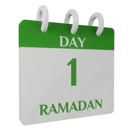 Dia 1 Ramadã  3D Illustration