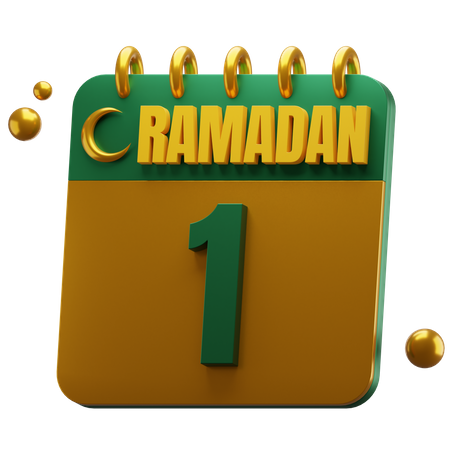 Dia 1 Ramadã  3D Icon