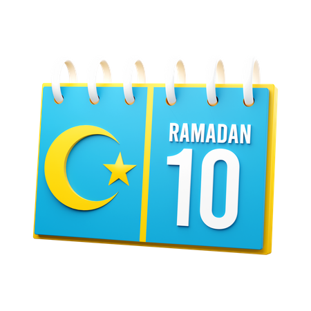 Día 10 calendario de ramadán  3D Icon