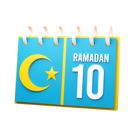 Día 10 calendario de ramadán  3D Illustration
