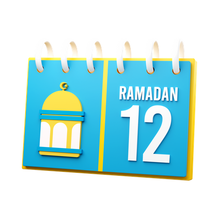 Día 12 calendario de ramadán  3D Illustration