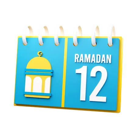 Día 12 calendario de ramadán  3D Illustration
