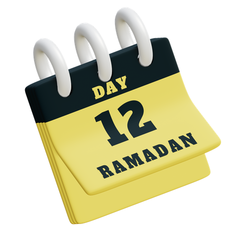 Dia 12 calendário do Ramadã  3D Illustration
