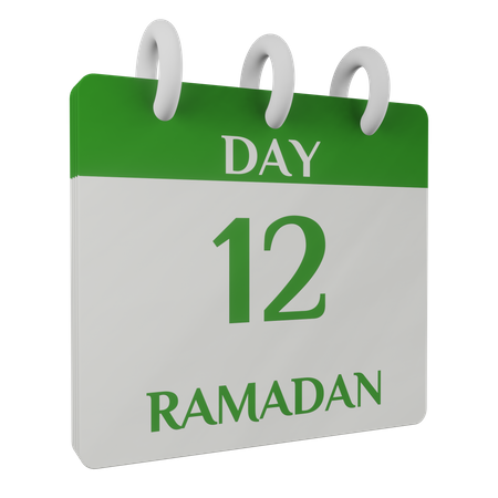 Dia 12 Ramadã  3D Illustration