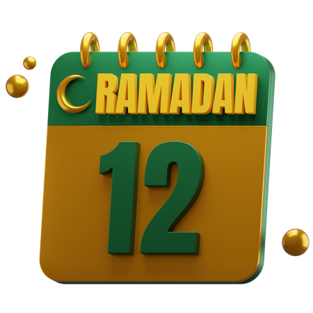 Dia 12 Ramadã  3D Icon