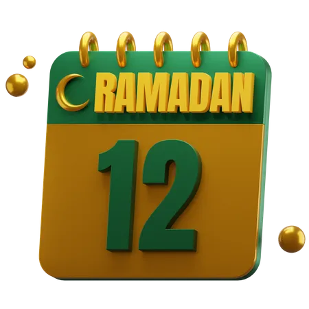 Día 12 ramadán  3D Icon