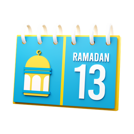 Día 13 calendario de ramadán  3D Icon