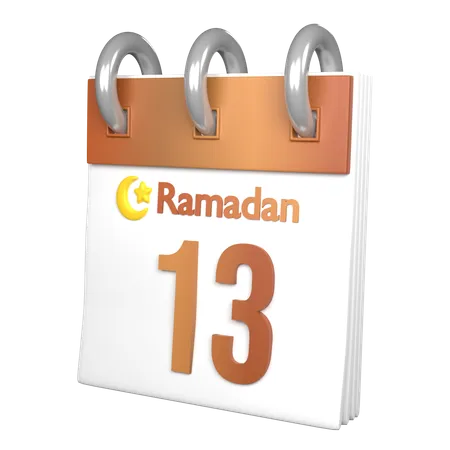 Dia 13 Ramadã  3D Icon