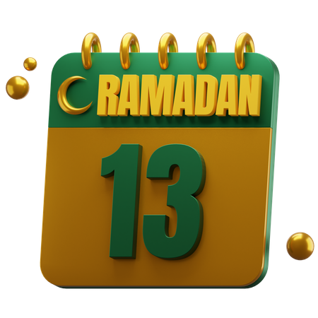Día 13 ramadán  3D Icon