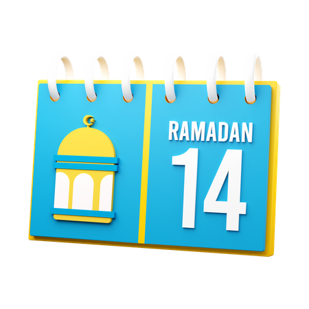 Día 14 calendario de ramadán  3D Icon