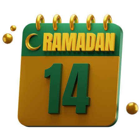 Día 14 ramadán  3D Icon