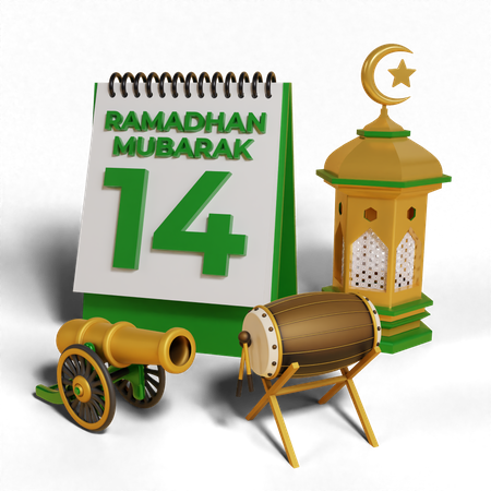 Día 14 ramadhan  3D Icon