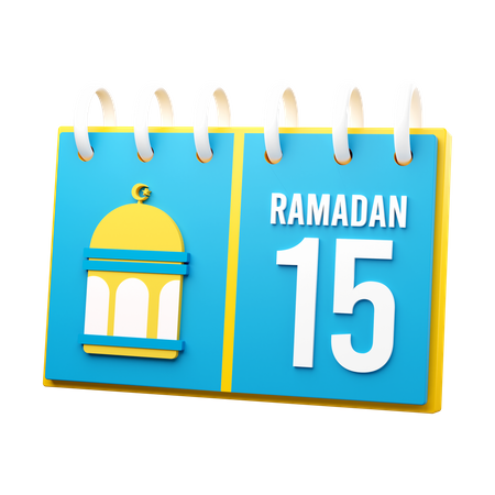 Día 15 calendario de ramadán  3D Icon