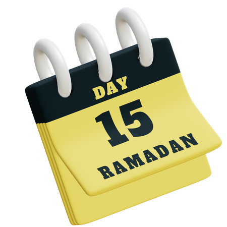Dia 15 calendário do Ramadã  3D Illustration