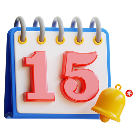 Día 15 del calendario  3D Icon