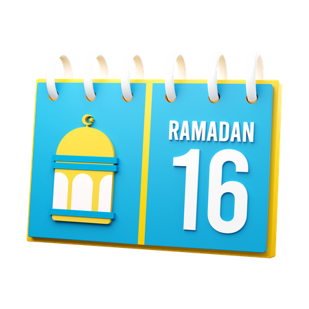 Día 16 calendario de ramadán  3D Icon