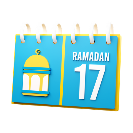 Día 17 calendario de ramadán  3D Icon