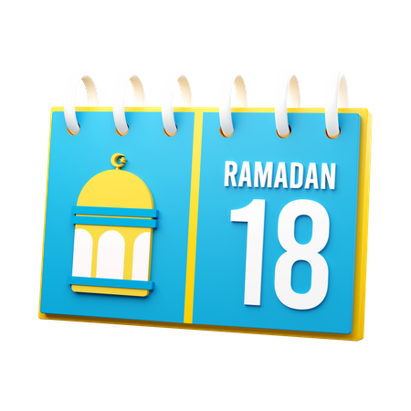 Día 18 calendario de ramadán  3D Icon