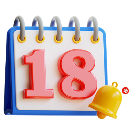 Día 18 del calendario  3D Icon