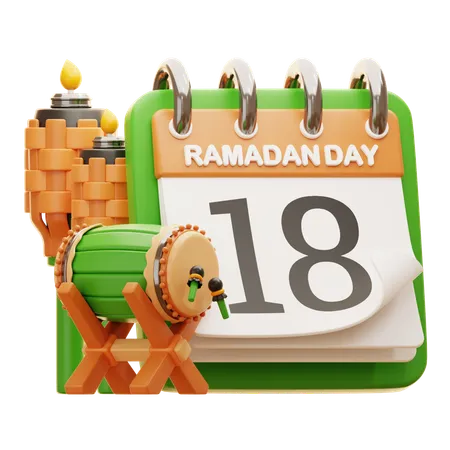 Dia 18 Ramadã  3D Icon